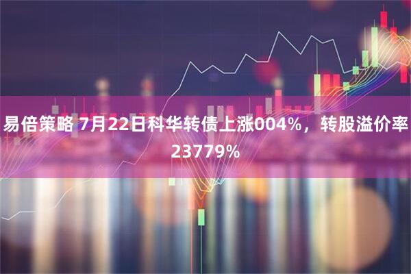 易倍策略 7月22日科华转债上涨004%，转股溢价率23779%